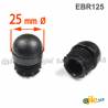 Round Reinforced Semispherical Insert BLACK 25 mm diameter