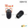 Round Finishing Semispherical Ribbed Insert BLACK diameter 18 mm