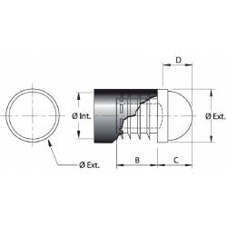 Embout Rond Bombé Renforcé NOIR diamètre 20 mm - Ajile 5