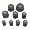 Round Finishing Semispherical Ribbed Insert BLACK diameter 22 mm