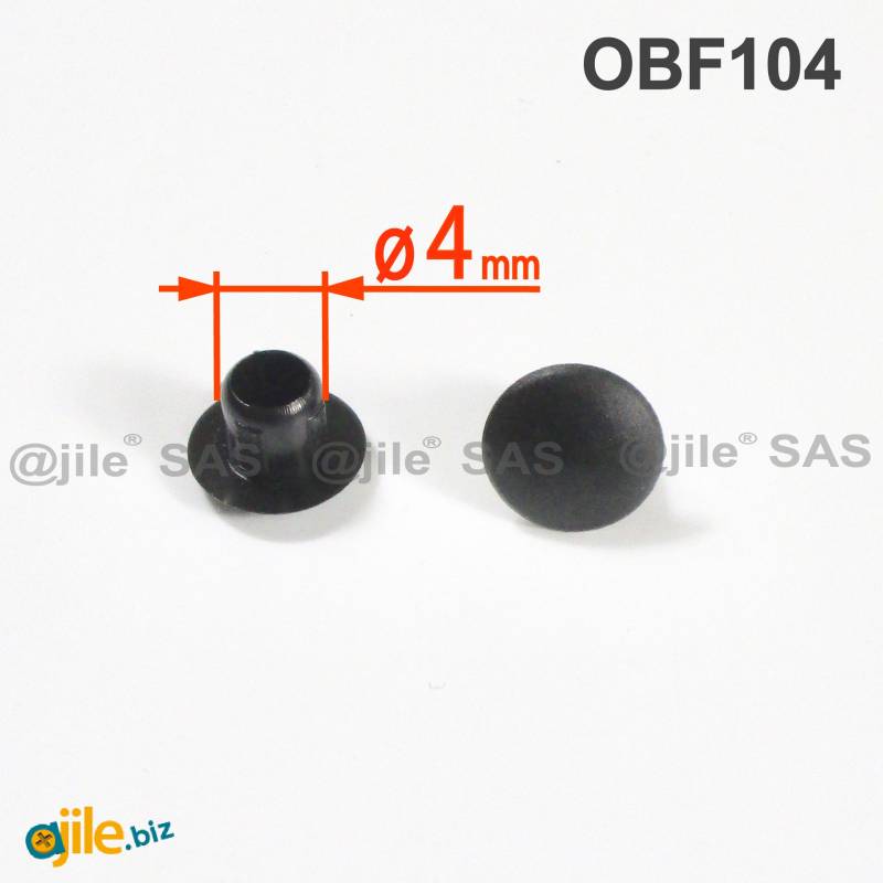 Round Plastic Hole Plug BLACK for 4 mm Diameter Hole - Ajile