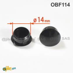 Round Plastic Hole Plug BLACK for 14 mm Diameter Hole