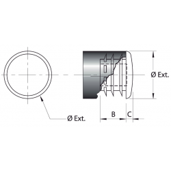 Abdeckkappen aus Kunststoff SCHWARZ zum Stopfen von 17 - 20 mm Durchmessern, mit einem 22 mm Kopfdurchmesser - Ajile 3