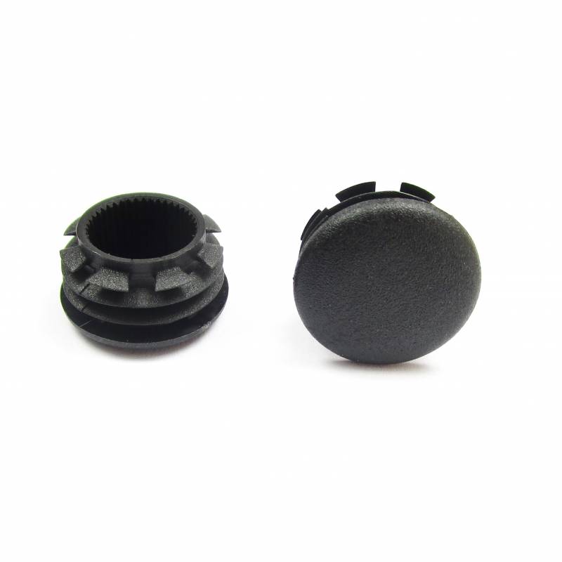 Abdeckkappen aus Kunststoff SCHWARZ zum Stopfen von 17 - 20 mm Durchmessern, mit einem 22 mm Kopfdurchmesser