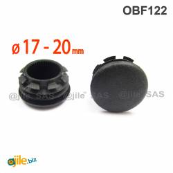 Plastic sealing hole plug BLACK for sealing 17 - 20 mm diameter hole, with a 22 mm diameter head
