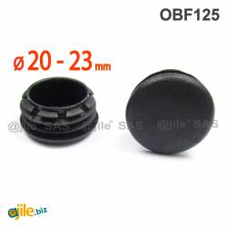 Plastic sealing hole plug BLACK for sealing 20 - 23 mm diameter hole, with a 25 mm diameter head