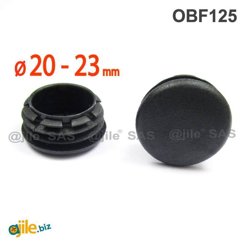 Plastic sealing hole plug BLACK for sealing 20 - 23 mm diameter hole, with a 25 mm diameter head - Ajile