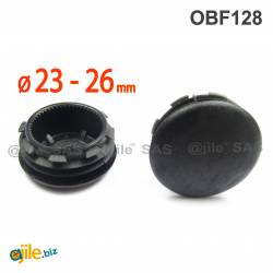 Plastic sealing hole plug BLACK for sealing 23 - 26 mm diameter hole, with a 28 mm diameter head