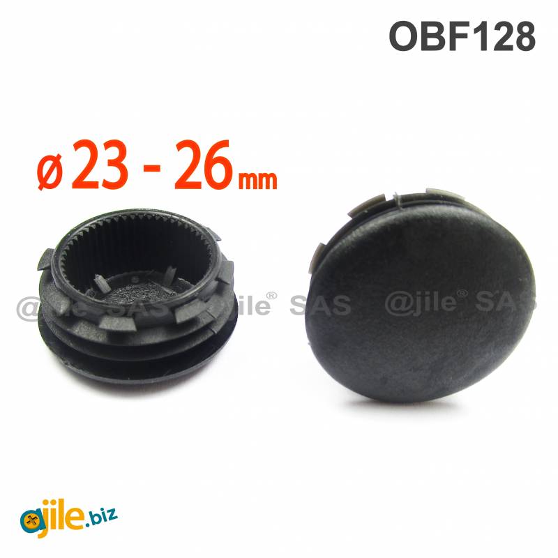 Plastic sealing hole plug BLACK for sealing 23 - 26 mm diameter hole, with a 28 mm diameter head - Ajile
