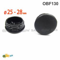 Plastic sealing hole plug BLACK for sealing 25 - 28 mm diameter hole, with a 30 mm diameter head