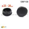 Abdeckkappen aus Kunststoff SCHWARZ zum Stopfen von 25 - 28 mm Durchmessern, mit einem 30 mm Kopfdurchmesser