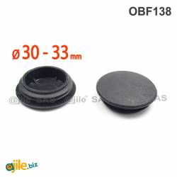 Plastic sealing hole plug BLACK for sealing 30 - 33 mm diameter hole, with a 38 mm diameter head
