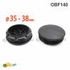 Bouchon Cache Capuchon Plastique NOIR pour Obturation d’un Diamètre 35 - 38 mm, Tête Couvrante de Diamètre 40 mm