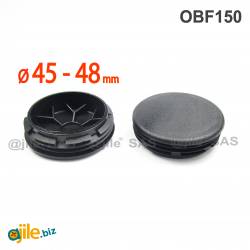 Plastic sealing hole plug BLACK for sealing 45 - 48 mm diameter hole, with a 50 mm diameter head