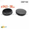 Bouchon Cache Capuchon Plastique NOIR pour Obturation d’un Diamètre 54,5 - 58 mm, Tête Couvrante de Diamètre 60 mm
