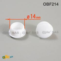 Round Plastic Hole Plug WHITE for 14 mm Diameter Hole