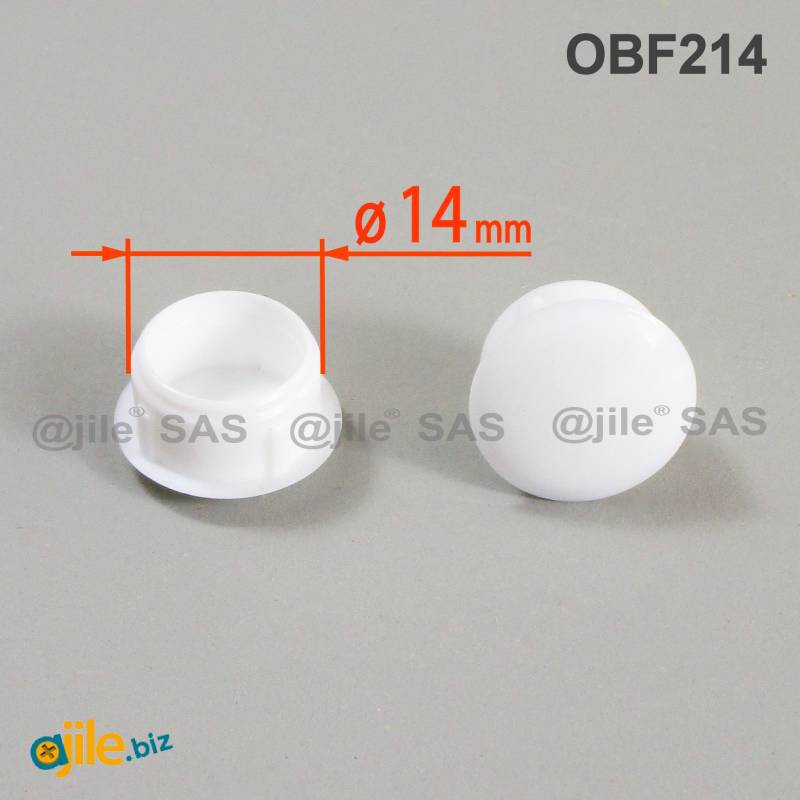 Round Plastic Hole Plug WHITE for 14 mm Diameter Hole - Ajile