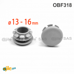 Plastic sealing hole plug GREY for sealing 13 - 16 mm diameter hole, with a 18 mm diameter head