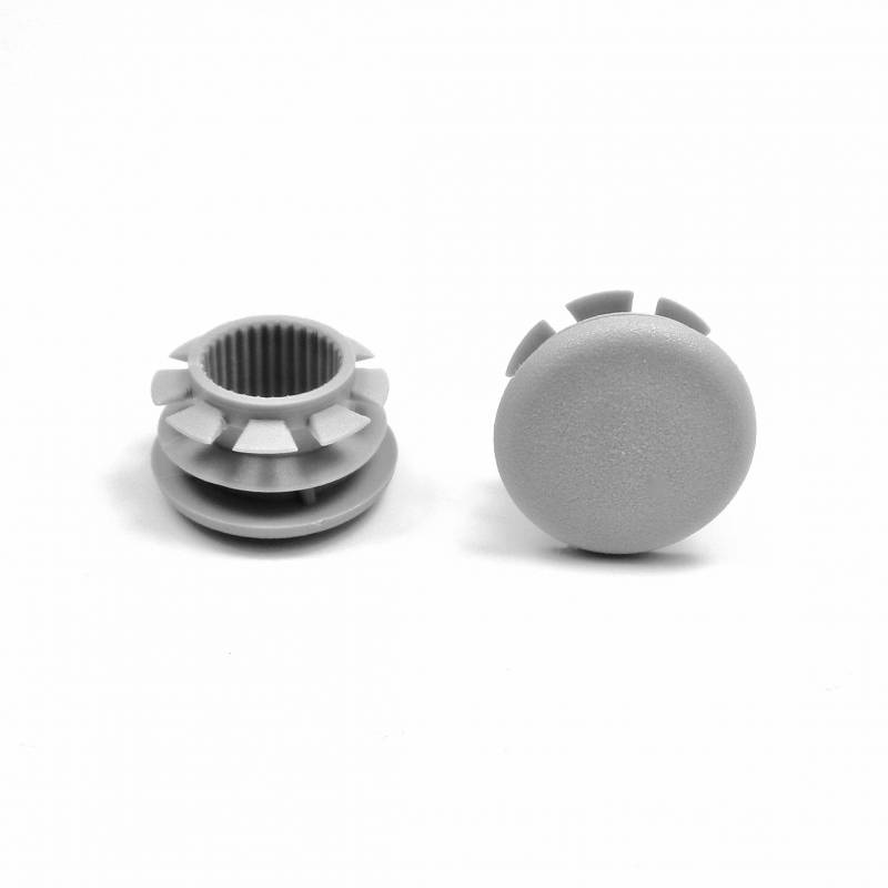 Abdeckkappen aus Kunststoff GRAU zum Stopfen von 13 - 16 mm Durchmessern, mit einem 18 mm Kopfdurchmesser