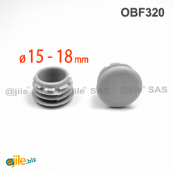 Plastic sealing hole plug GREY for sealing 15 - 18 mm diameter hole, with a 20 mm diameter head
