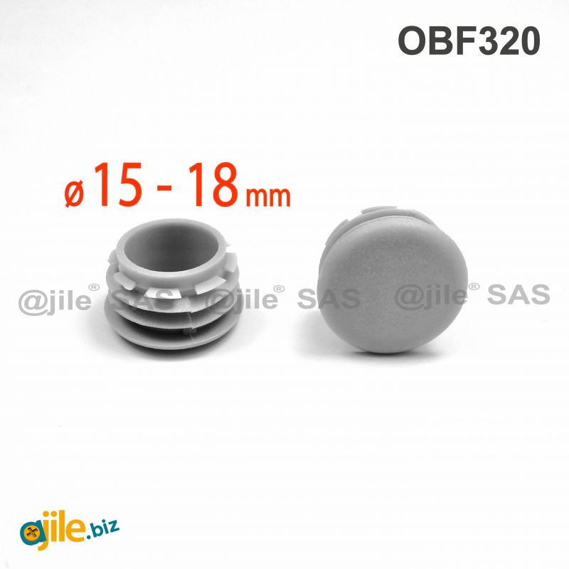 Plastic sealing hole plug GREY for sealing 15 - 18 mm diameter hole, with a 20 mm diameter head - Ajile