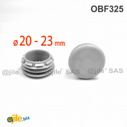 Bouchon Cache Capuchon Plastique GRIS pour Obturation d’un Diamètre 20 - 23 mm, Tête Couvrante de Diamètre 25 mm