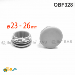 Bouchon Cache Capuchon Plastique GRIS pour Obturation d’un Diamètre 23 - 26 mm, Tête Couvrante de Diamètre 28 mm