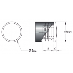 Tappo copriforo di plastica GRIGIO per tappare un foro di diametro 25 - 28 mm con diametro della copertura della testa 30 mm - Ajile 4
