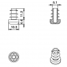 Round Plastic Ribbed Insert/Plug for 10 mm OUTER Diameter Tubes BLACK