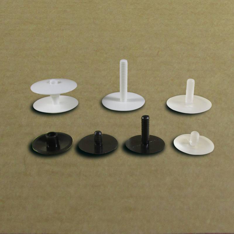 Rivetto spess. 6 a 11 mm a pressione POP per cartoni/assemblaggio di pannelli CHIARO con testa di diam. 28 mm