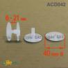 Plastic Ratcheting Action Rivet for Panel and POS Assembly 6 to 21 mm TRANSPARENT with 40 mm diam. head