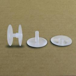 Plastic Ratcheting Action Rivet for Panel and POS Assembly 6 to 21 mm TRANSPARENT with 40 mm diam. head - Ajile 2