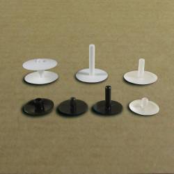 Kunststoff Drucknieten mit 6 bis 11 mm Füllhöhe für Taffeln und PoS Verkaustellen WEISS mit 28 mm Durchm. Kopf - Ajile 3