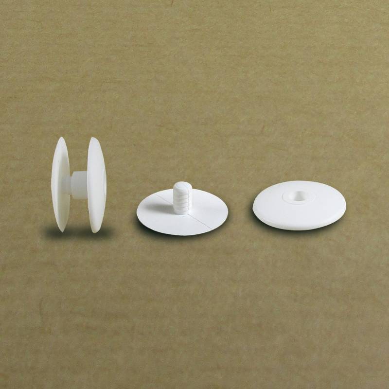 Clip Assemblage Panneaux et PLV épaisseur 6 à 11 mm BLANC tête diam. 28 mm