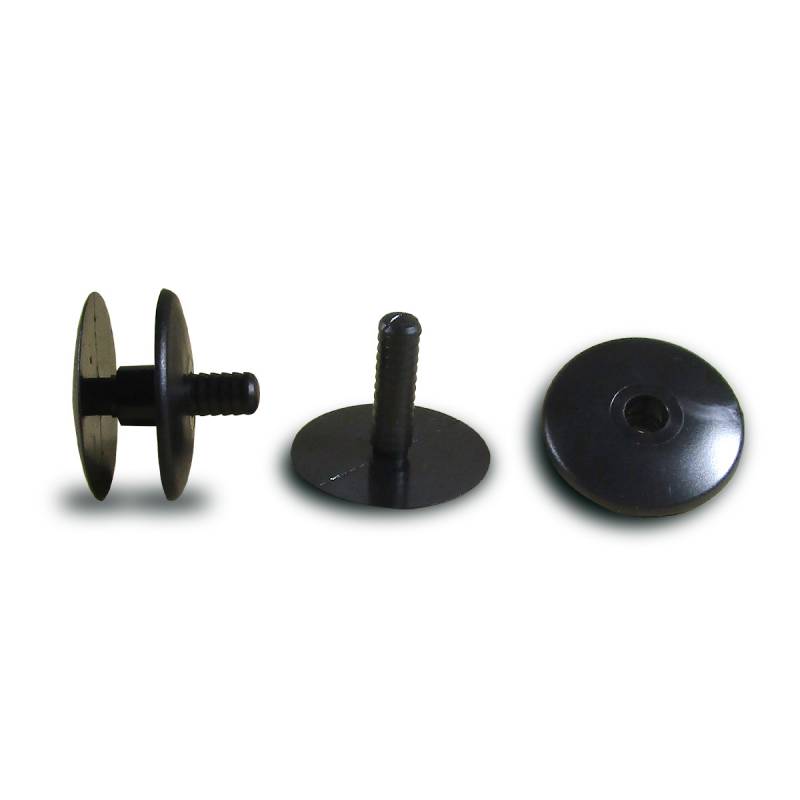 Rivetto spess. 6 a 21 mm a pressione POP per cartoni/assemblaggio di pannelli NERO con testa di diam. 28 mm
