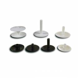 Plastic Ratcheting Action Rivet for Panel and POS Assembly 6 to 21 mm BLACK with 28 mm diam. head