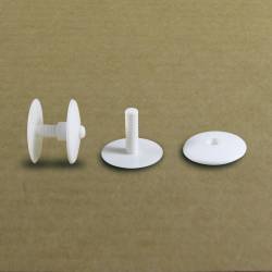 Plastic Ratcheting Action Rivet for Panel and POS Assembly 6 to 21 mm WHITE with 28 mm diam. head - Ajile 2