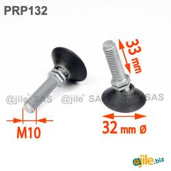 M10 Plastic Adjustable Ball and Socket Foot with 32 mm Base
