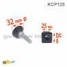 Leveling Kit for 25x25 mm Square Tube with an M10x33 mm Plastic Ball and Socket Foot diameter 32 mm