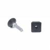 Kit Livellatore per tubo quadrato 30 x 30 mm con Piedino Filettato di Plastica Snodabile M10x33 con base diametro 32 mm