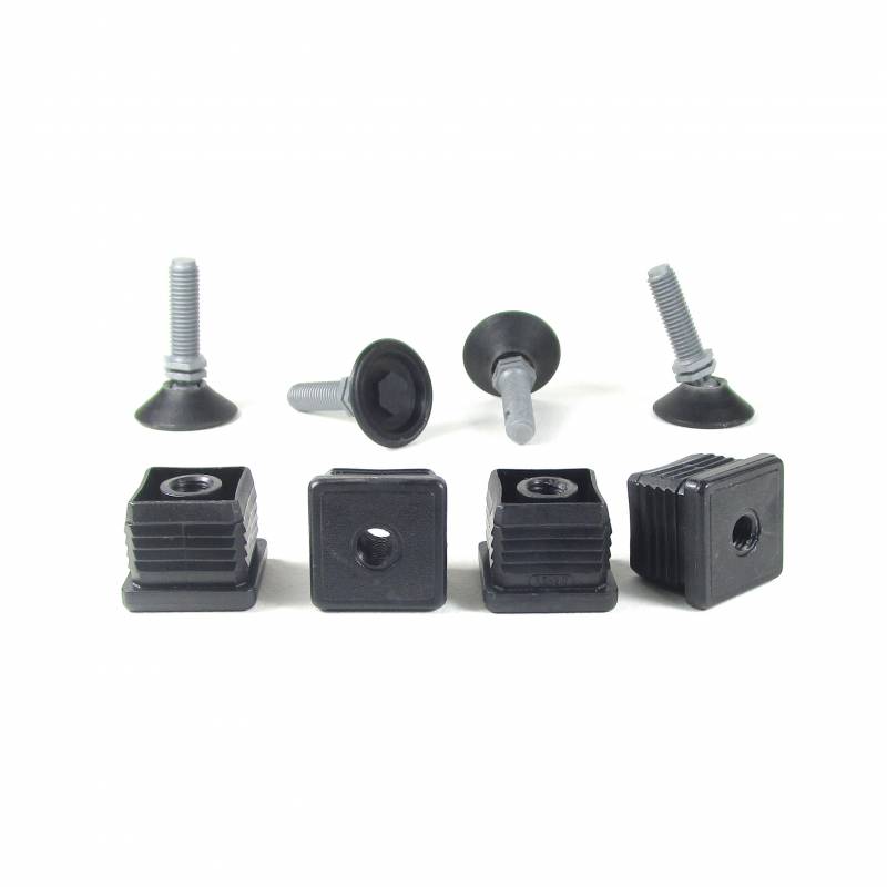 Leveling Kit for 30x30 mm Square Tube with an M10x33 mm Plastic Ball and Socket Foot diameter 32 mm