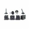 Kit Livellatore per tubo quadrato 30 x 30 mm con Piedino Filettato di Plastica Snodabile M10x33 con base diametro 32 mm