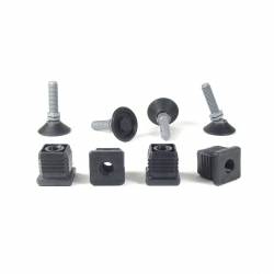 Leveling Kit for 25x25 mm Square Tube with an M10x33 mm Plastic Ball and Socket Foot diameter 32 mm - Ajile 4