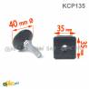 Kit Livellatore per tubo quadrato 35 x 35 mm con Piedino Filettato di Plastica Snodabile M10x33 con base diametro 40 mm