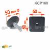 Kit Livellatore per tubo quadrato 60 x 60 mm con Piedino Filettato di Plastica Snodabile M10x33 con base diametro 50 mm
