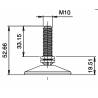 Leveling Kit for 45 mm diam. Round Tube with an M10x33 mm Plastic Ball and Socket Foot diameter 50 mm