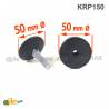 Kit Livellatore per tubo tondo diam. 50 mm con Piedino Filettato di Plastica Snodabile M10x33 con base diametro 50 mm