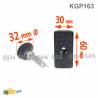 Kit Livellatore per tubo rettnagolare 60x30 mm con Piedino Filettato di Plastica Snodabile M10x33 con base diam. 32 mm