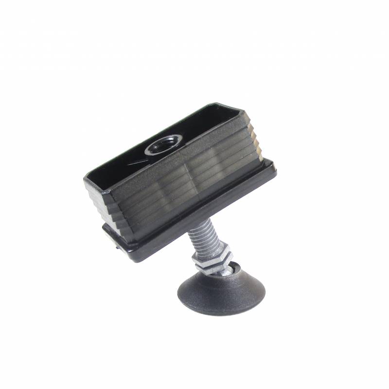 Kit Livellatore per tubo rettnagolare 60x30 mm con Piedino Filettato di Plastica Snodabile M10x33 con base diam. 32 mm