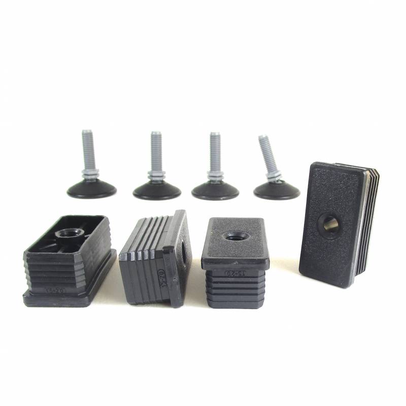 Leveling Kit for 60x40 mm Rectangular Tube with an M10x33 mm Plastic Ball and Socket Foot diameter 40 mm